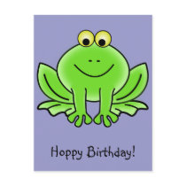 Cute Cartoon Frog Hoppy Birthday Funny Greeting Postcards