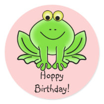 Cute Cartoon Frog Hoppy Birthday Funny Greeting Sticker
