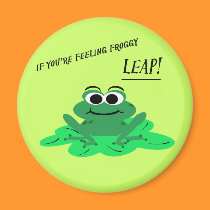 Cute Cartoon Frog Motivational Magnet magnets