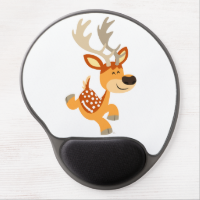 Cute Cartoon Gamboling Fallow Deer Gel Mousepad