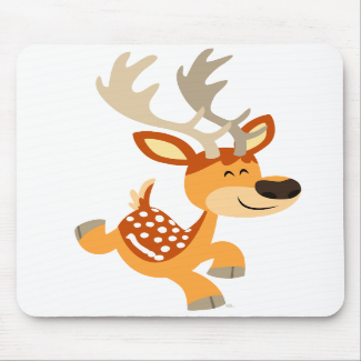 Cute Cartoon Gamboling Fallow Deer Mousepad
