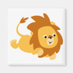 Cute Cartoon Gamboling Lion Magnet magnets
