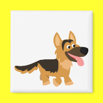 Netter Karikatur-Schäferhund-Hundemagnet
