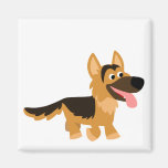 Cute Cartoon German Shepherd Dog Magnet magnets