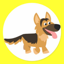 Netter Karikatur-Schäferhund-Hundeaufkleber sticker