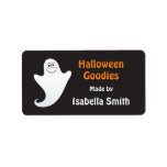 Cute cartoon ghost Halloween kitchen label