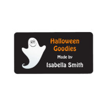 Cute cartoon ghost Halloween kitchen label