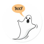 Cute cartoon ghost saying Boo! stickers