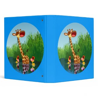 Cute Cartoon Giraffe and Ducklings Aver Binder binder