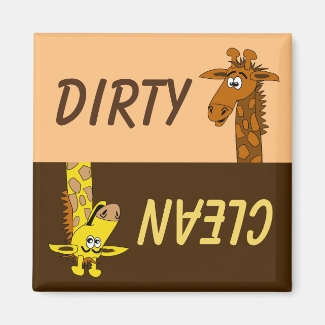 Cute Cartoon Giraffe Dirty Clean Dishwasher Magnet