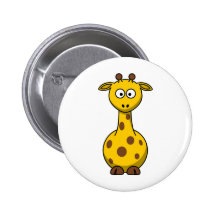 Cute Cartoon Giraffe Pinback Button