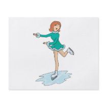 cute cartoon girl figure skating custom flyer