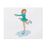 cute cartoon girl figure skating custom flyer