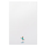 cute cartoon girl figure skating stationery design