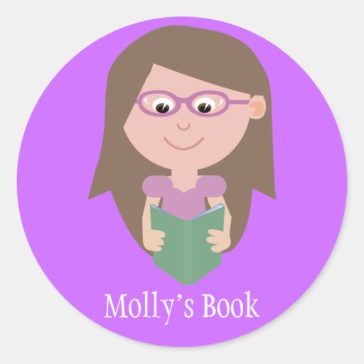 Cute Cartoon Girl Reading Book Stickers Zazzle
