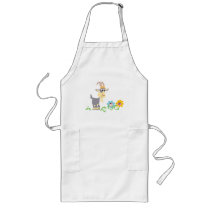 Cute Cartoon Goat and Flowers Cooking Apron by Lioness_Graphics Cute Cartoon Goat and Flowers Cooking Apron