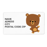 Cute Cartoon 'Good Vibe' Bear Avery Shipping Label labels