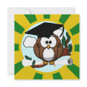 Cute Cartoon Graduation Owl With Cap & Diploma zazzle_invitation