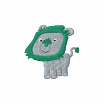 Cute Cartoon Green Lion embroidery embroidered shirts