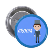 Cute Cartoon Groom Buttons