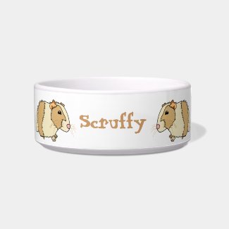 Cute Cartoon Guinea Pigs Personalized Pet Bowl