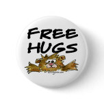 Cute Cartoon Hamster Free Hugs Pin buttons