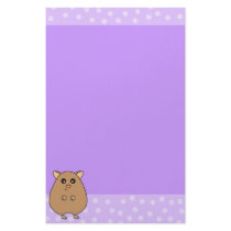 Cute Cartoon Hamster Stationery - Purple