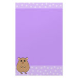Cute Cartoon Hamster Stationery - Purple