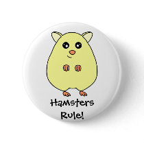 Cute Cartoon Hamsters Rule Button