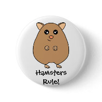 Cute Cartoon Hamsters Rule Button