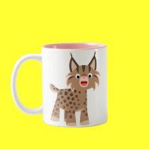Cute Cartoon Happy Lynx Mug mugs