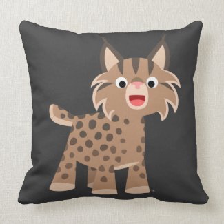 Cute Cartoon Happy Lynx Pillow throwpillow