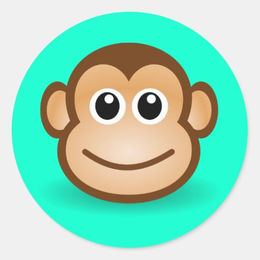Cute Cartoon Happy Monkey Face Stickers