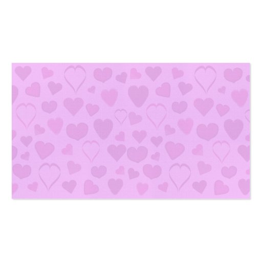 Cute Cartoon Hearts, Dress & Shoes Wedding Planner Business Card Templates (back side)