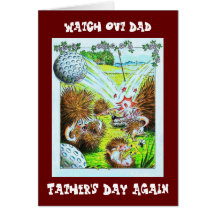 Cute Cartoon Hedgehog Fathers Day Card