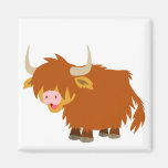 Cute Cartoon Highland Cow Magnet magnets