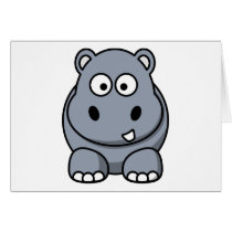 Cute Cartoon Hippo Cards
