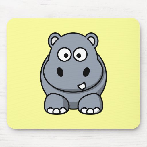 Cute Cartoon Hippo Mouse Pad | Zazzle