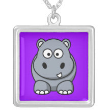 Cute Cartoon Hippo  Necklaces