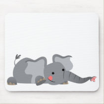Nette Karikatur-hungriger Elefant Mousepad