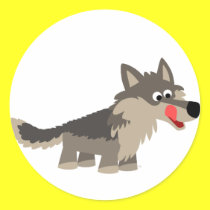 Nette Karikatur-hungriger Wolf-Aufkleber sticker