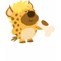 Cute Cartoon  Hyena Crushing a Bone Women T-Shirt