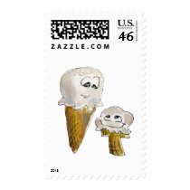 Cute Cartoon Ice Cream Cones postage