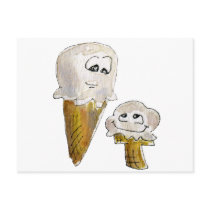 Cute Cartoon Ice Cream Cones postcards by zooogle Cute Cartoon Ice Cream Cones postcards