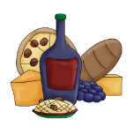 Cute Cartoon Italian Food Pasta Bread Wine Cheese Cut Outs