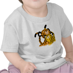 Cute Cartoon Jaguars In Love Baby T-Shirt