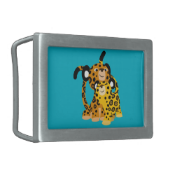 Cute Cartoon Jaguars In Love Belt Buckle