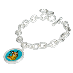 Cute Cartoon Jaguars In Love Charm Bracelet