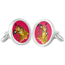 Cute Cartoon Jaguars In Love Cufflinks