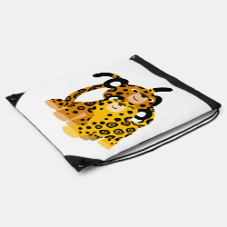 Cute Cartoon Jaguars In Love Drawstring Backpack